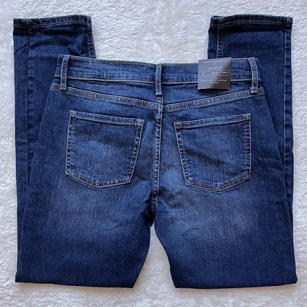 NWT Banana Republic Women's Dark Wash Girlfriend Rolled Hem Jean in 26/2 - Picture 14 of 16